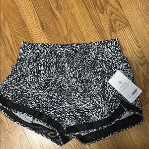 Athleta Black and White Speckled Athletic Shorts